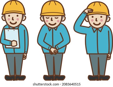 A set illustration of a worker