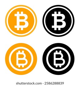 set of illustrations about digital currency bitcoin
