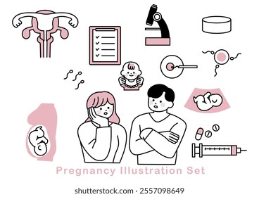  Set of illustrations about fertility