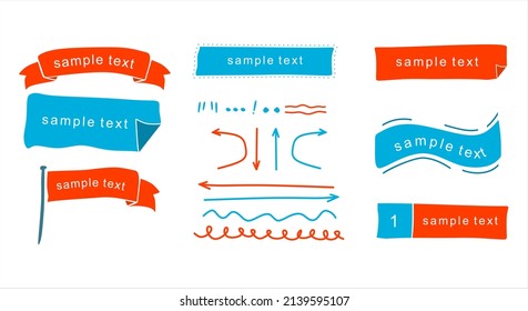 Set illustrations for the banner. Set of hand drawn vector banners.