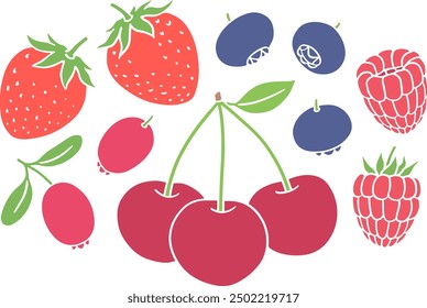 Set of illustrations of berries
