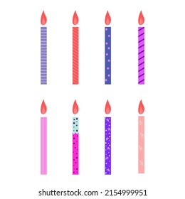 Set Illustrations of Birthday Candles 