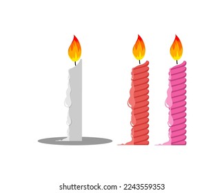 a set of illustrations of birthday candles