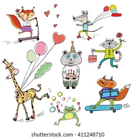 A set illustrations children's