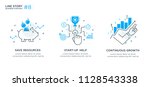 Set of illustrations concept with business concept. Workflow, growth, graphics. Business development, milestones, start-up. linear illustration Icons infographics. Landing page site print poster. Line