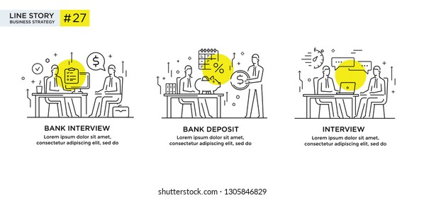 Set of illustrations concept with business concept. Workflow, growth, graphics. Business development, milestones, start-up. linear illustration Icons infographics. Landing page site print poster. Eps