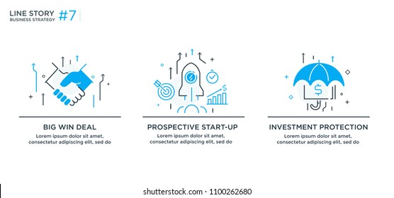 Conjunto de conceptos ilustrativos con empresarios. Flujo de trabajo, crecimiento, gráficos. Desarrollo empresarial, hitos. ilustración lineal Infografías de iconos. Afiche de impresión del sitio de destino. Historia de línea