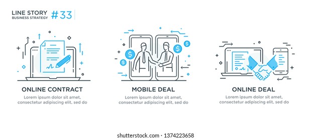 Set of illustrations concept with businessmen. Workflow, growth, graphics. Business development, milestones. linear illustration Icons infographics. Landing page site print poster. Eps vector. Line