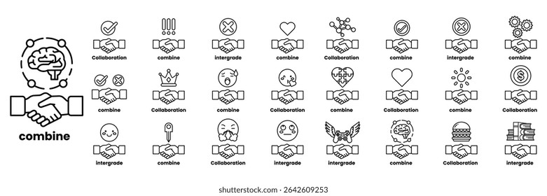 A Set of illustrations in the concept of Hands of people checking hands and things in line art style