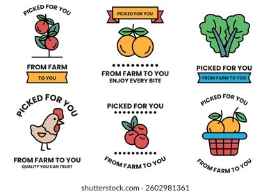A Set of illustrations in the concept of a vegetable and fruit shop in line drawing style