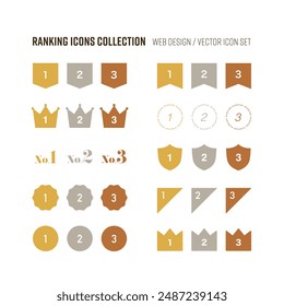 Conjunto de ilustraciones de coronas que se pueden utilizar como partes del diseño del Sitio web.
