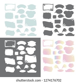 Set illustrations doodle sketch speech bubble - vector