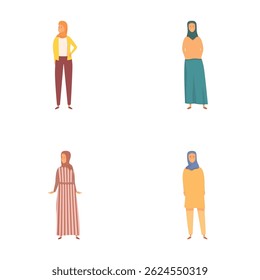 Set of illustrations featuring women in various modern outfits signifying style diversity