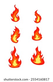 A set of illustrations of fire icons doodle fire icons