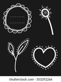 Set of illustrations with frames. Template for text or photo. Isolated illustration in vector format