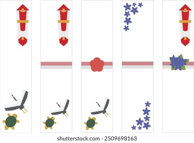 A set of illustrations of gift wrapping paper inspired by Respect for the Aged Day