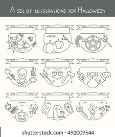 A set of illustrations for Halloween