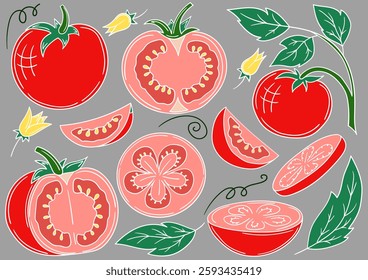 Set of illustrations in hand draw style