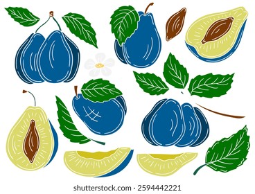 Set of illustrations in hand draw style