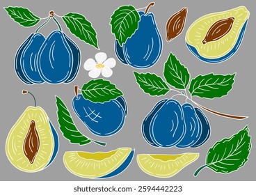 Set of illustrations in hand draw style