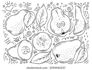 Set of illustrations in hand draw style