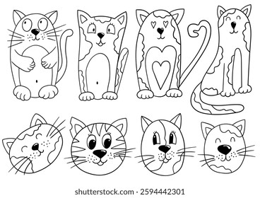 Set of illustrations in hand draw style
