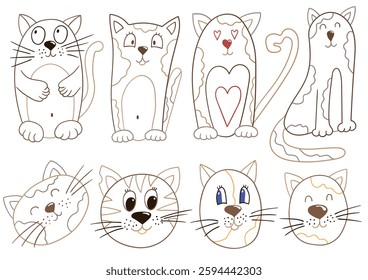 Set of illustrations in hand draw style