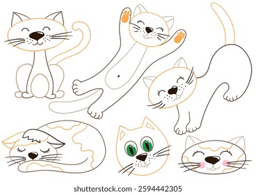 Set of illustrations in hand draw style