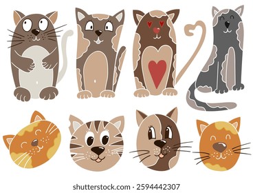 Set of illustrations in hand draw style