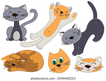 Set of illustrations in hand draw style
