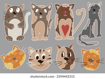 Set of illustrations in hand draw style