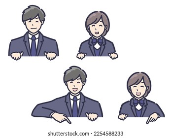 A set of illustrations of high school boys and girls, just right to put on top of your message

