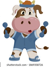 Set of illustrations with images of bulls