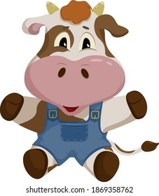 Set of illustrations with images of bulls