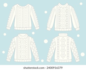 A set of illustrations inspired by white sweaters.