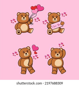 a set of Illustrations Iteddy bear, eps file 10
