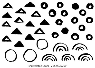 Set of illustrations in the Japanese style
