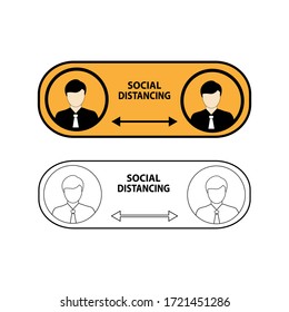 a set of illustrations keep a distance when the covid-19 outbreak, for icons or symbols, and the background