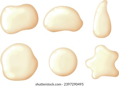 Set of illustrations of liquids like oil and honey