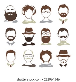Set illustrations -- male avatars