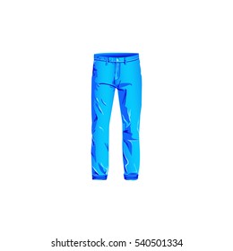A set of illustrations - menswear vector icon. Element 10 blue trousers.