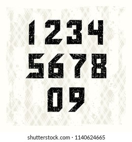 Set of illustrations with numbers. Freehand drawing. Can be used for scrapbook, postcards, etc.