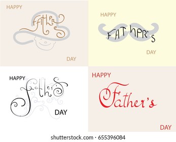 Set of illustrations on the theme of the father's day