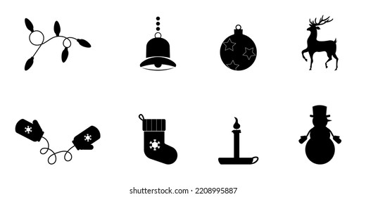A set of illustrations on the theme of New Year and Christmas.