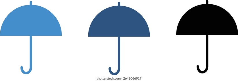 Set of illustrations of open umbrella icons