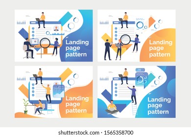 Set of illustrations with people selecting worker for appointing. Analysis, planning. Flat vector. Recruitment concept for banner, website design or landing web page