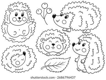 Conjunto de ilustraciones para postales, volantes, Anuncios