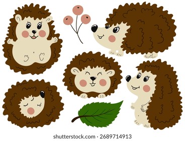 Set of illustrations for postcards, flyers, banners