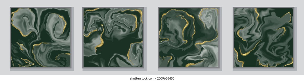 Set of illustrations. Posters. Poster templates. Illustrations in the style of fluid art. Paints. Drawings by paints. Watercolor brush strokes. Patterns. Abstract image. Acrylic paints.