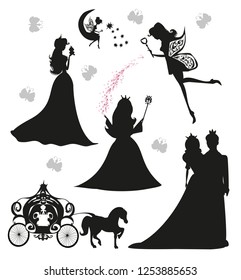 小さな姫のベクター画像シルエット 白い背景に女の子のプリンセス黒いシルエットイラスト のベクター画像素材 ロイヤリティフリー Shutterstock